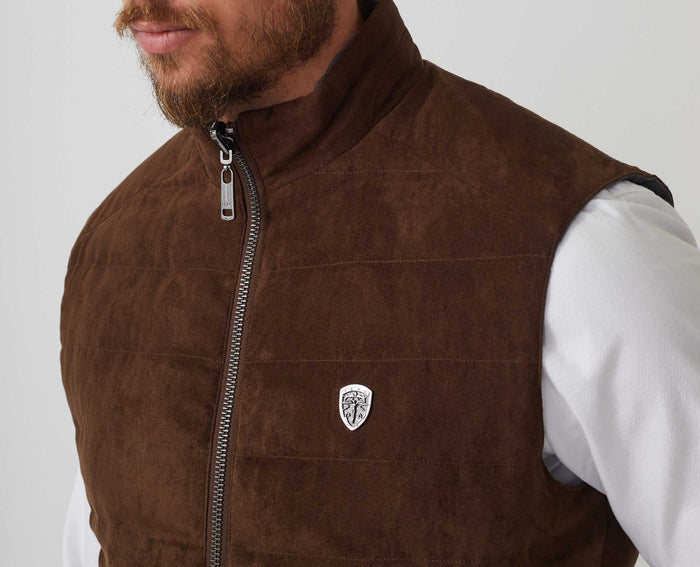 Izac Doudoune Sans Manches Réversible Marron-anthracite "Fougere"