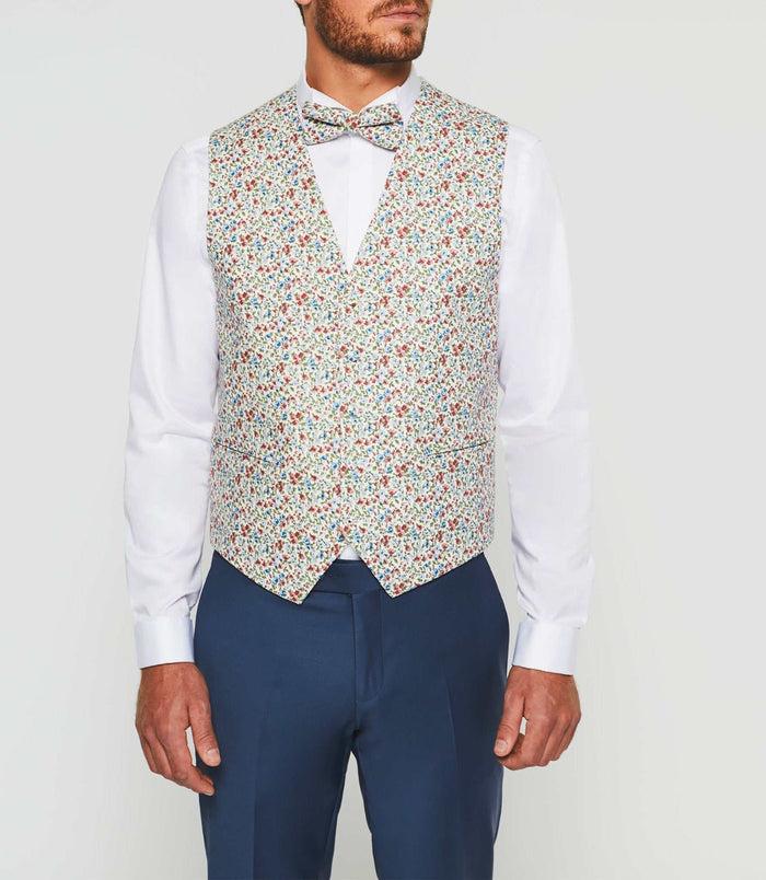 Izac Gilet De Costume Cérémonie Imprimé Rouge "Julien"