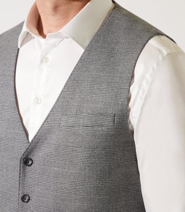 Izac Gilet De Costume Esprit Prince De Galles Gris XFAGGIO