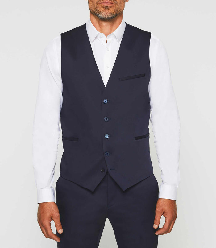 izac Gilet de costume tissu technique bleu marine "Jionac"