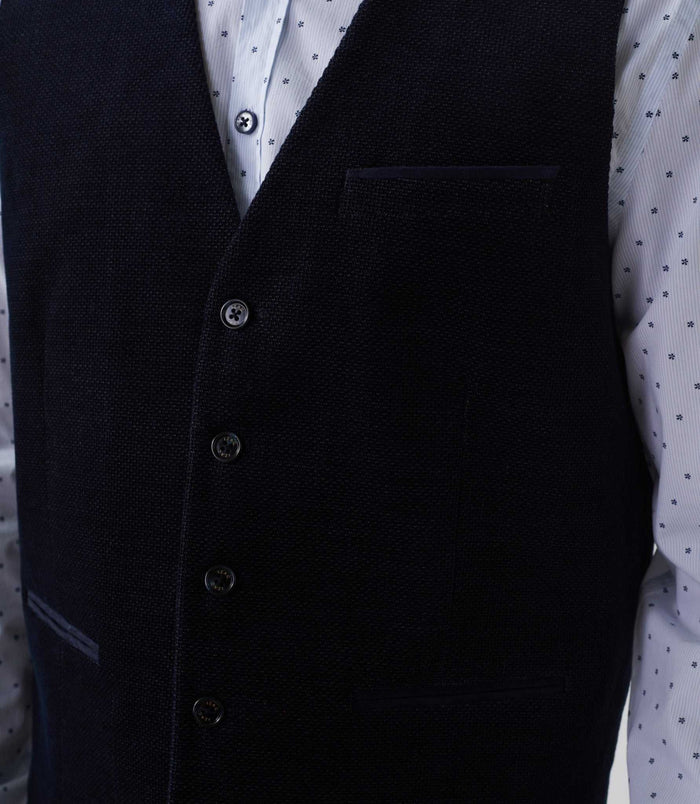 Izac Gilet Ville Velours Fantaisie Bleu Marine "Orecord"