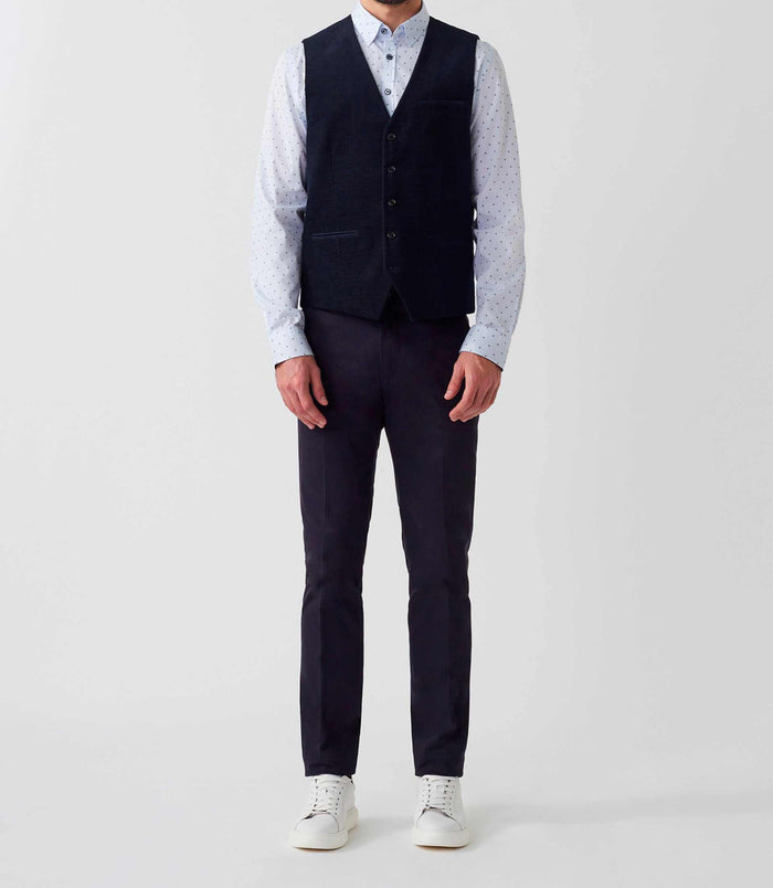 izac Gilet ville velours fantaisie bleu marine "Orecord"