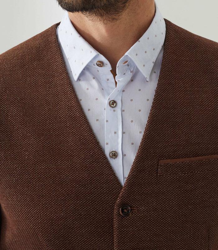 Izac Gilet Ville Velours Fantaisie Marron Clair "Orecord"