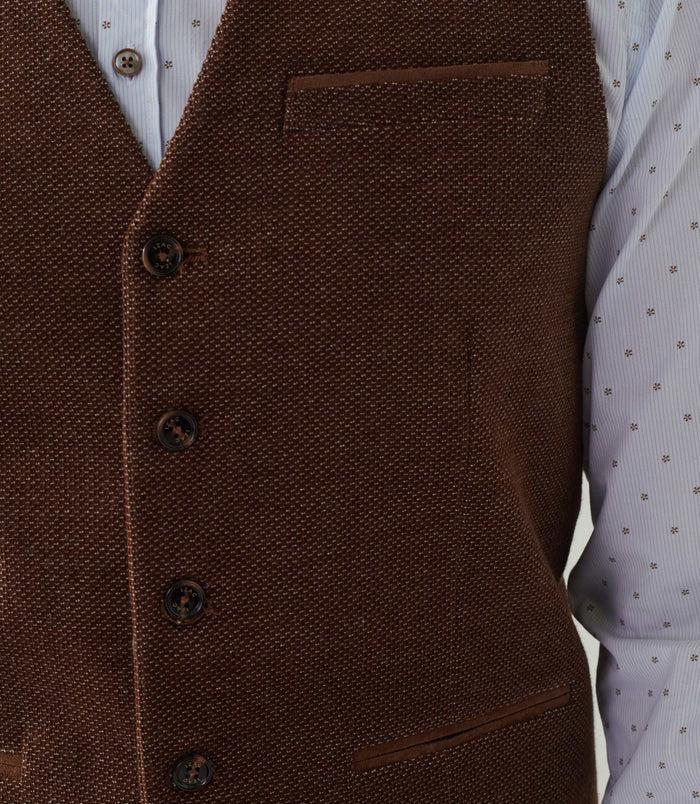Izac Gilet Ville Velours Fantaisie Marron Clair "Orecord"