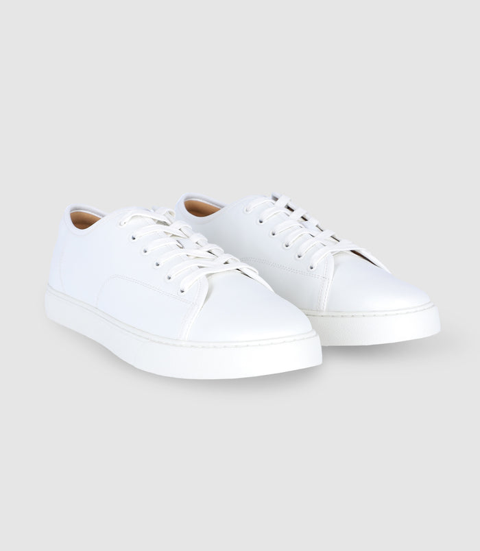 Izac Baskets à lacets En Cuir Blanches