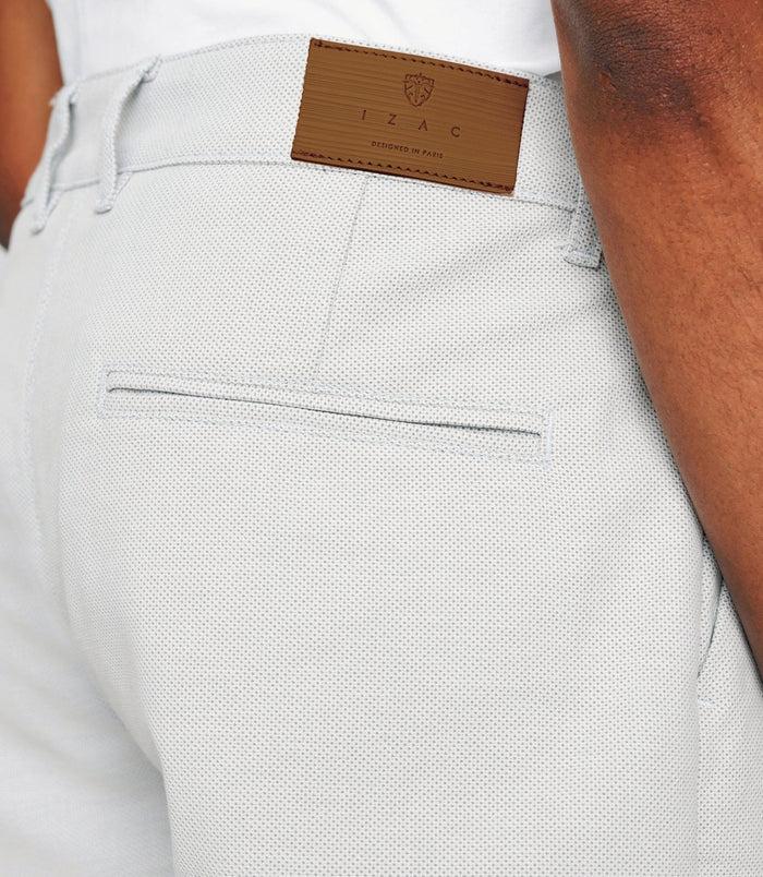 Izac Bermuda Armuré Beige Clair