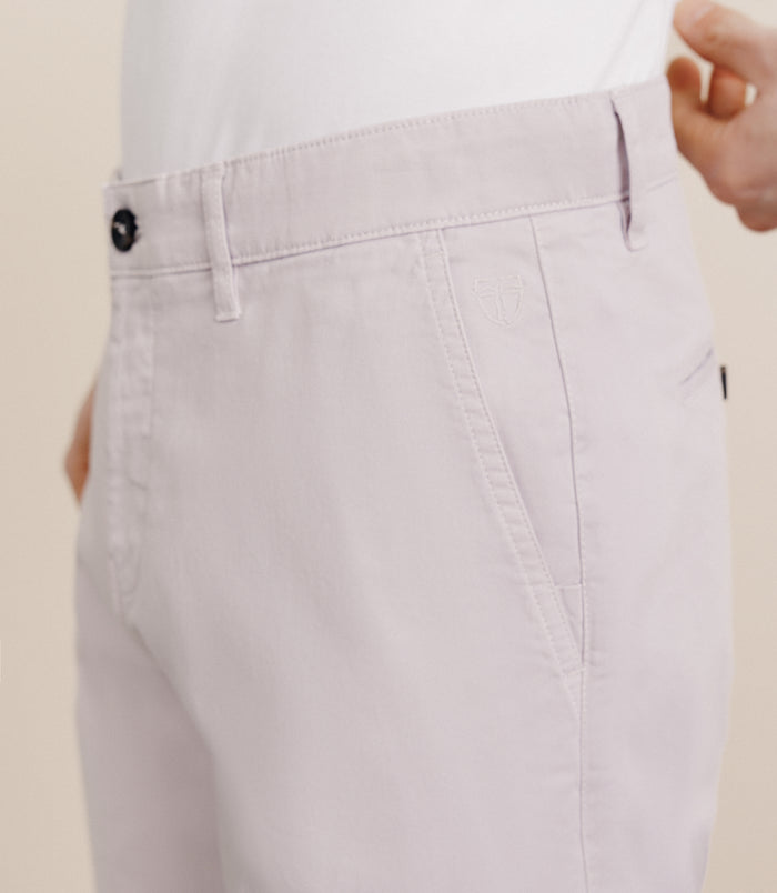 Izac Bermuda Coton Stretch Rose