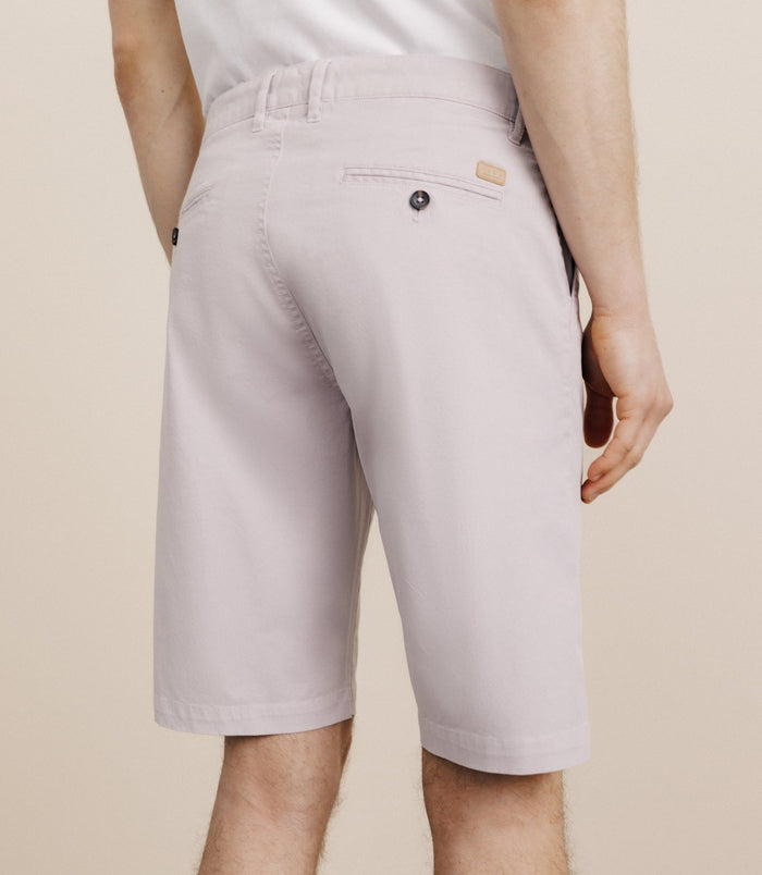 Izac Bermuda Coton Stretch Rose