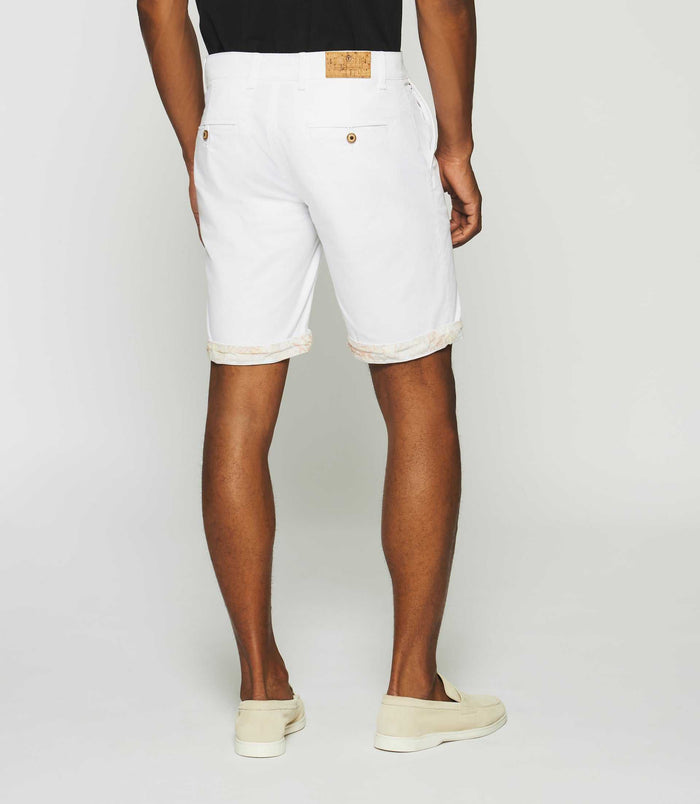 Izac Bermuda En Coton Stretch Blanc SLOWLY