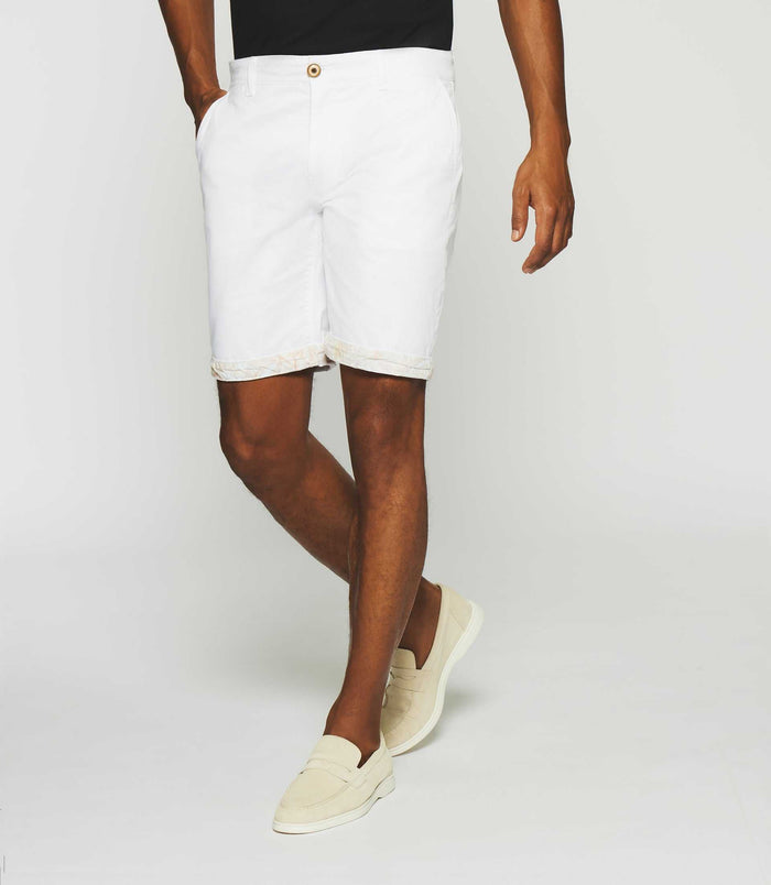 izac Bermuda en coton stretch blanc SLOWLY