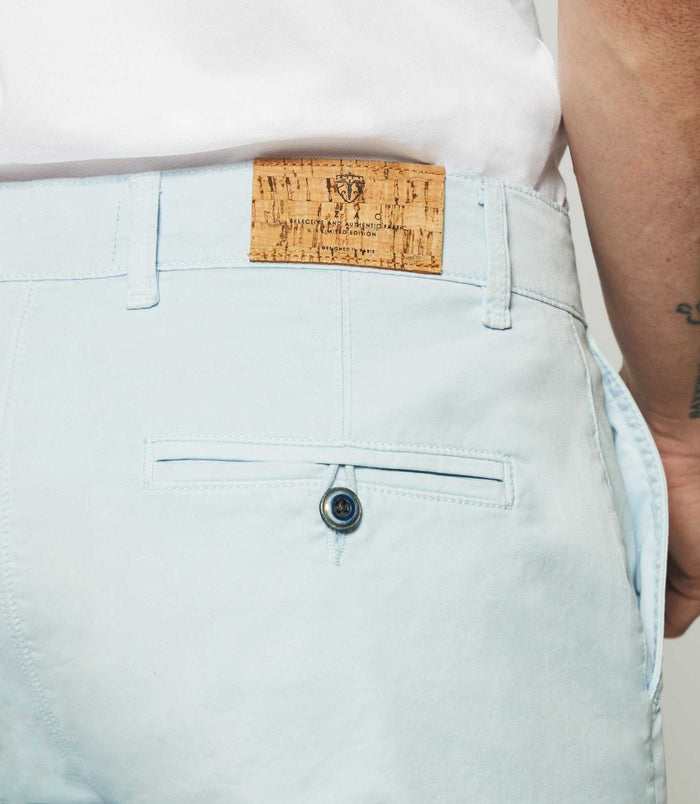 Izac Bermuda En Coton Stretch Bleu Ciel SLOWLY