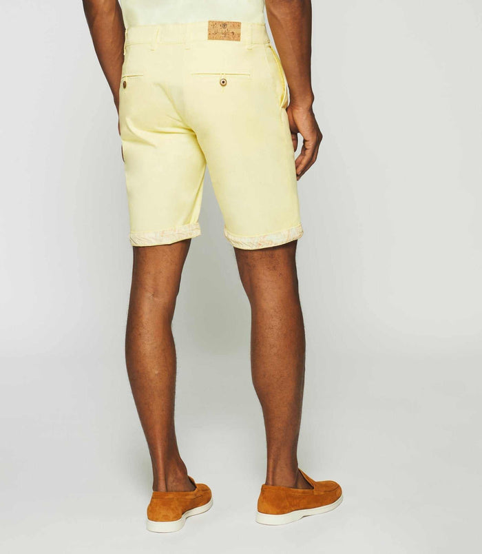 Izac Bermuda En Coton Stretch Jaune Pale SLOWLY