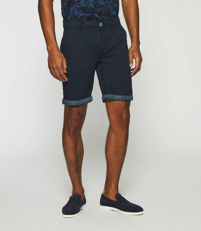 izac Bermuda en coton stretch marine SLOWLY