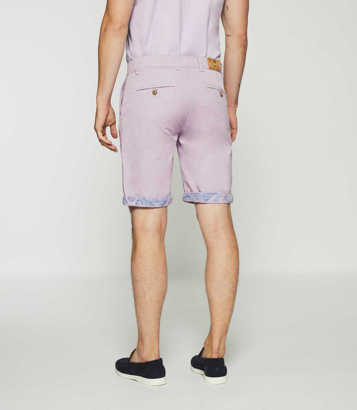 Izac Bermuda En Coton Stretch Parme SLOWLY