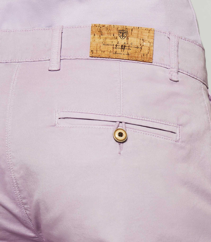 Izac Bermuda En Coton Stretch Parme SLOWLY