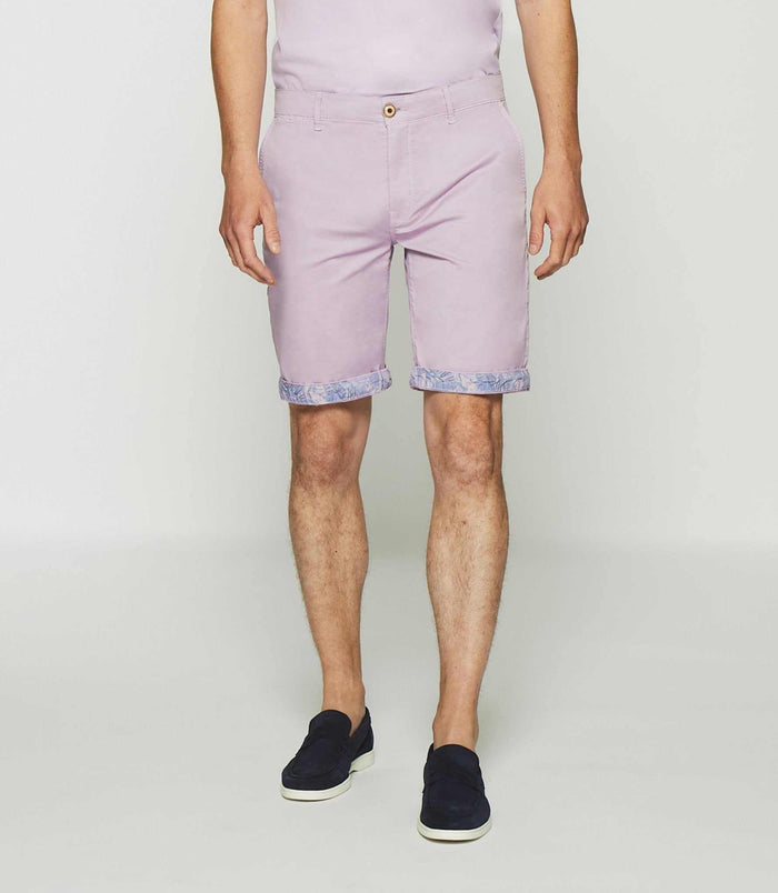 izac Bermuda en coton stretch parme SLOWLY