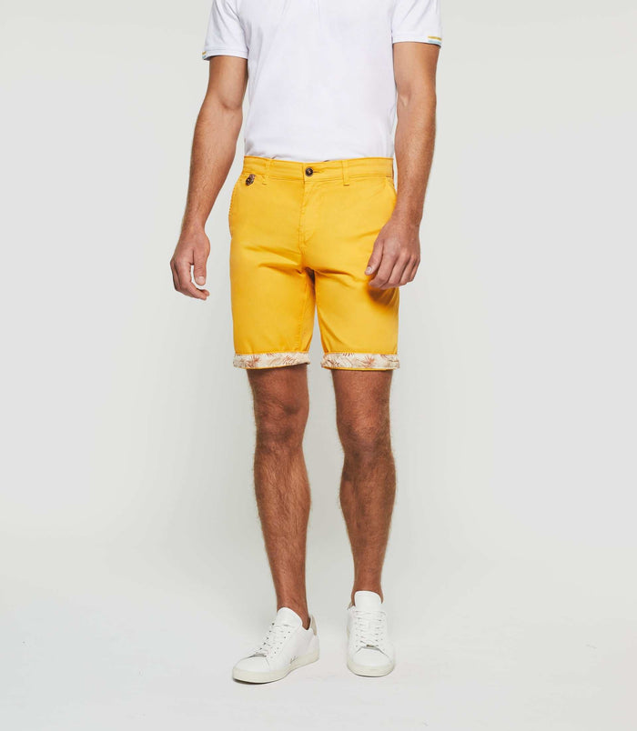 izac Bermuda fantaisie jaune "Slowly"