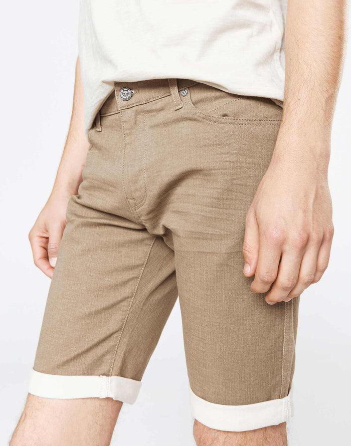 Izac Bermuda Slim Denim Beige