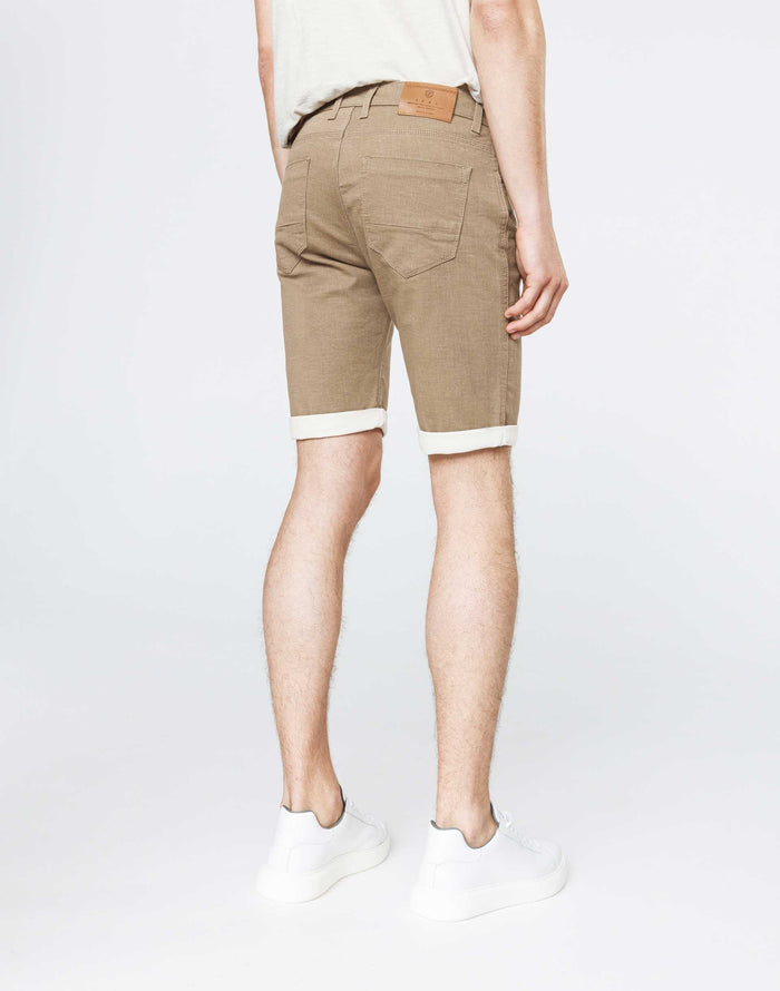 Izac Bermuda Slim Denim Beige
