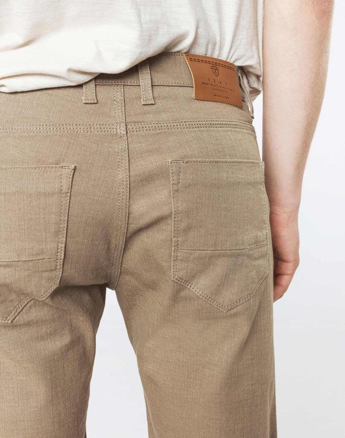 Izac Bermuda Slim Denim Beige