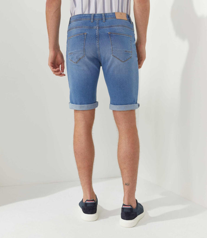 Izac Bermuda Slim En Jean Bleu-clair "Valker"