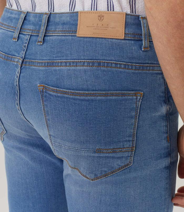Izac Bermuda Slim En Jean Bleu-clair "Valker"