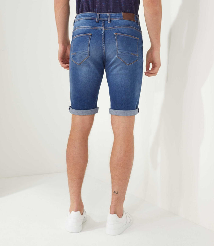 Izac Bermuda Slim En Jean Bleu "Valker"