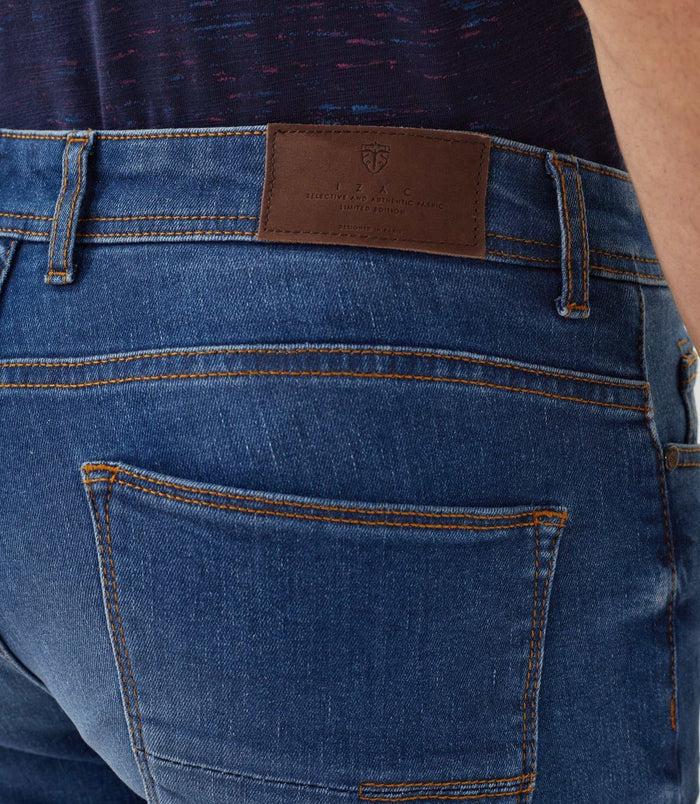 Izac Bermuda Slim En Jean Bleu "Valker"