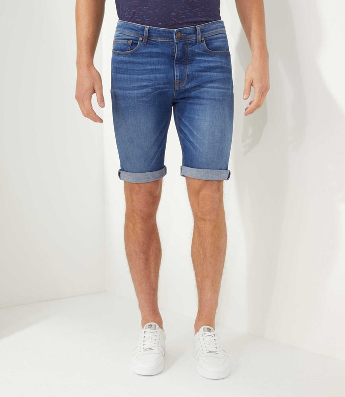 izac Bermuda slim en jean bleu "Valker"