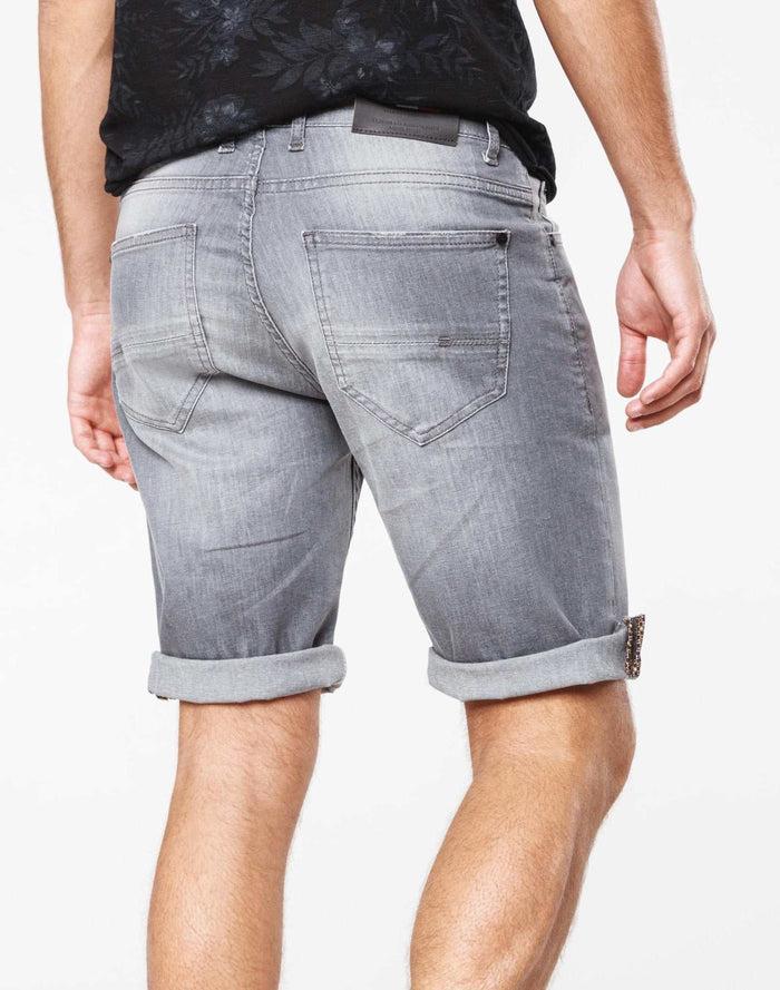 Izac Bermuda Slim En Jean Gris Clair