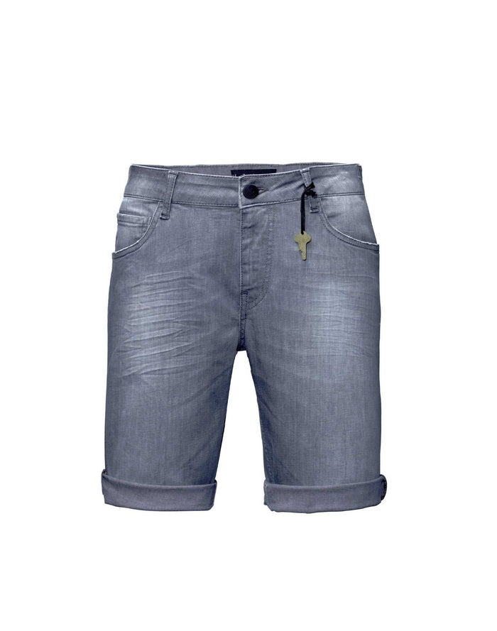 Izac Bermuda Slim En Jean Gris Clair