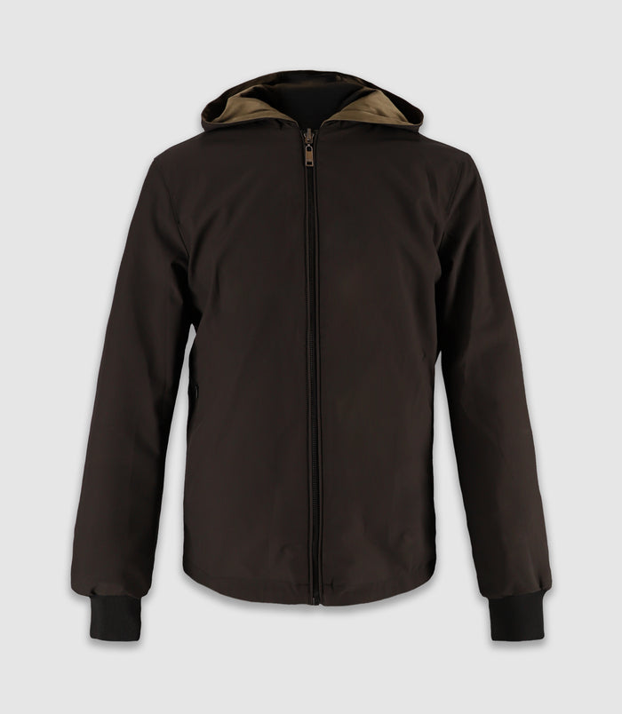 Izac Blouson à Capuche Kaki Et Noir