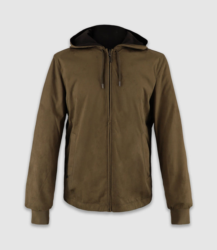 izac Blouson à capuche kaki et noir