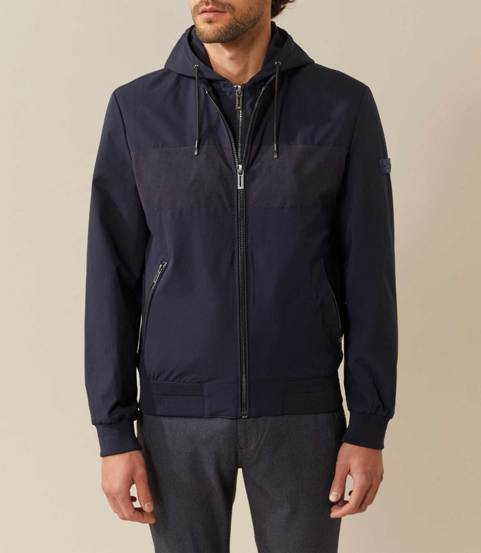 Izac Blouson A Capuche Marine "Khan"