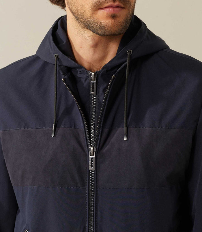 Izac Blouson A Capuche Marine "Khan"