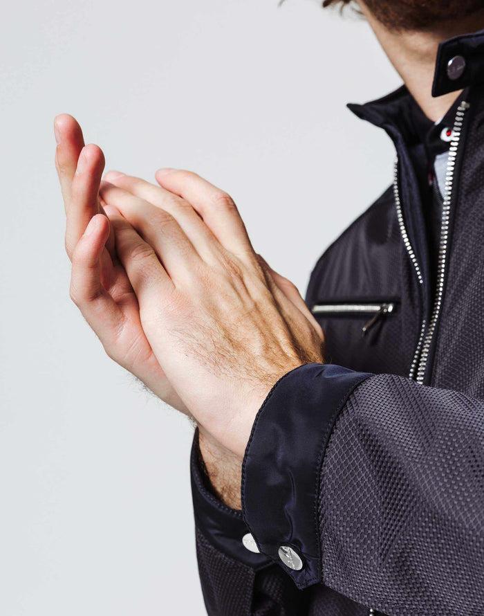 Izac Blouson Biker Bi-Matière
