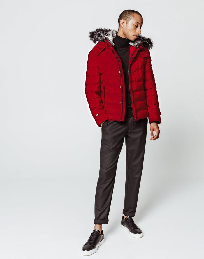 Izac Blouson Capuche Rouge
