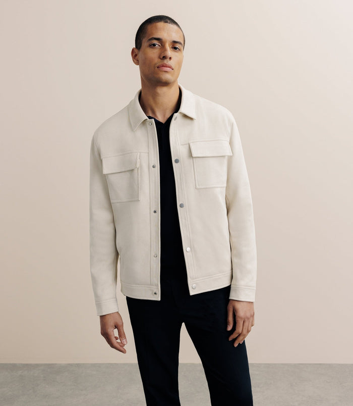 Izac Blouson Col Chemise En Suédine écru