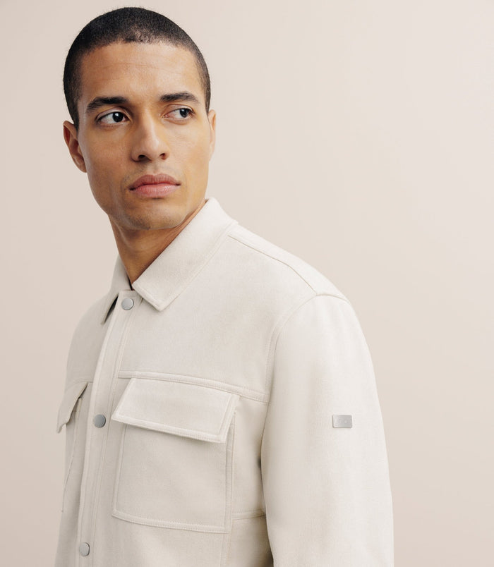 Izac Blouson Col Chemise En Suédine écru