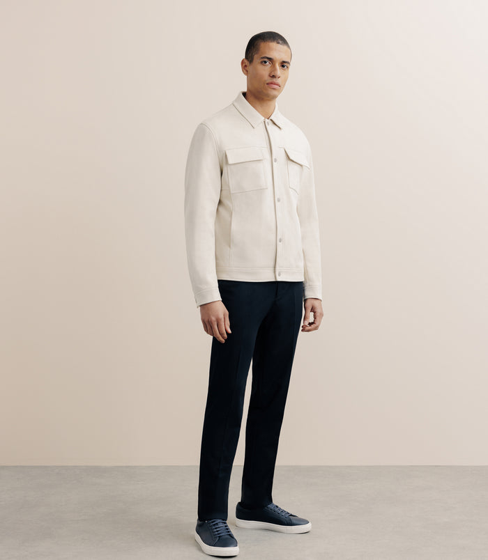 Izac Blouson Col Chemise En Suédine écru