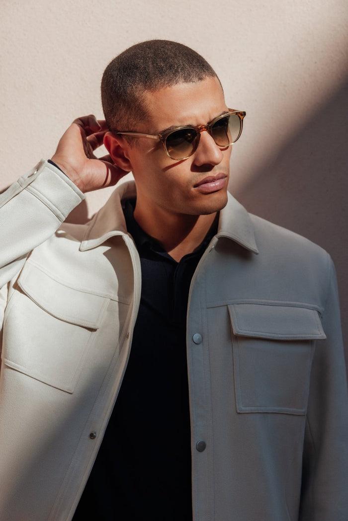 izac Blouson col chemise en suédine écru