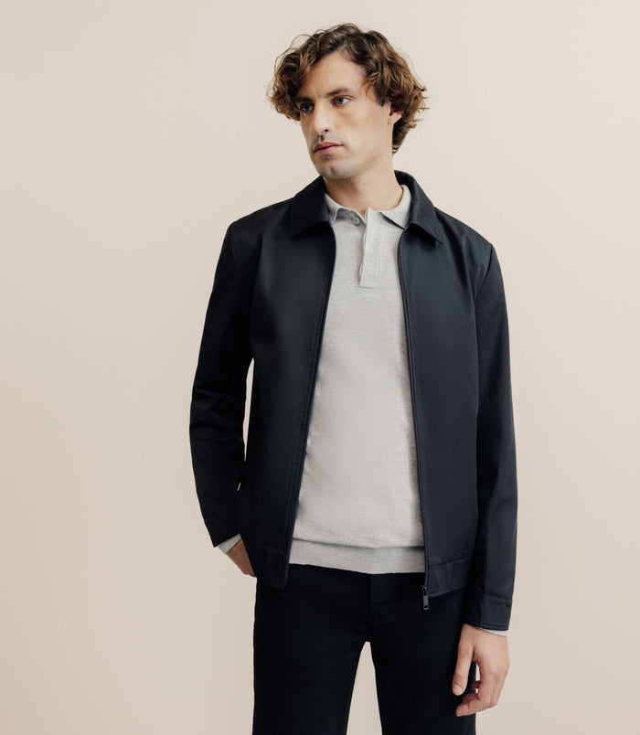 Izac Blouson Col Chemise Noir