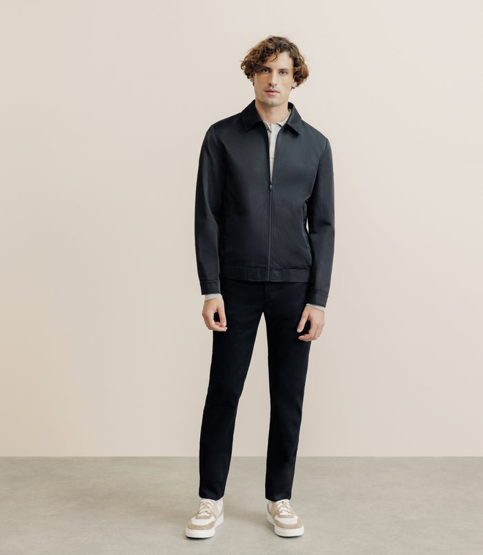 Izac Blouson Col Chemise Noir