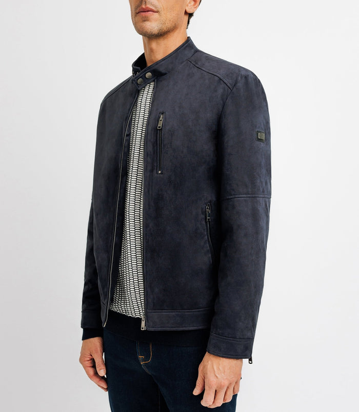 Izac Blouson Col Montant Marine
