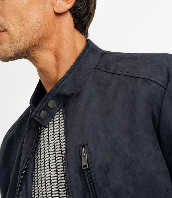Izac Blouson Col Montant Marine