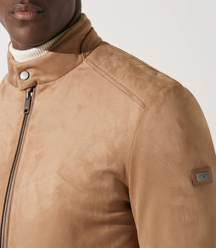 Izac Blouson Col Officier En Suède Beige MALWEN