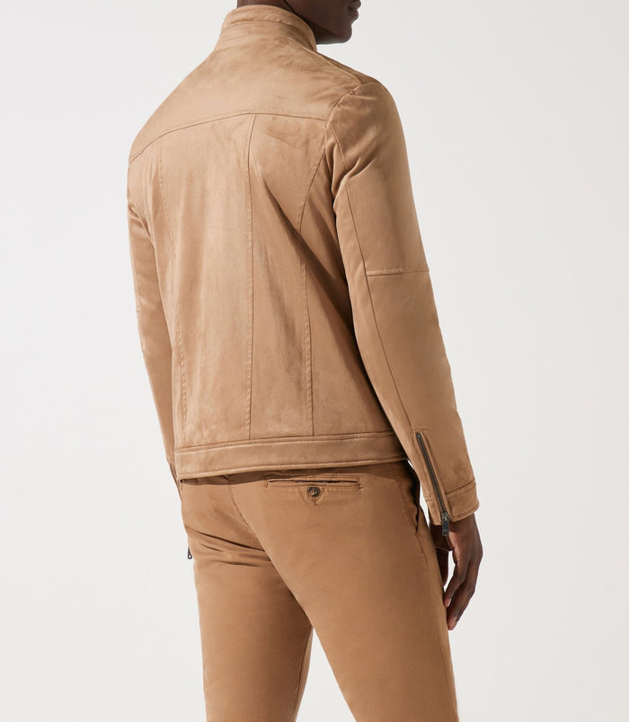 Izac Blouson Col Officier En Suède Beige MALWEN