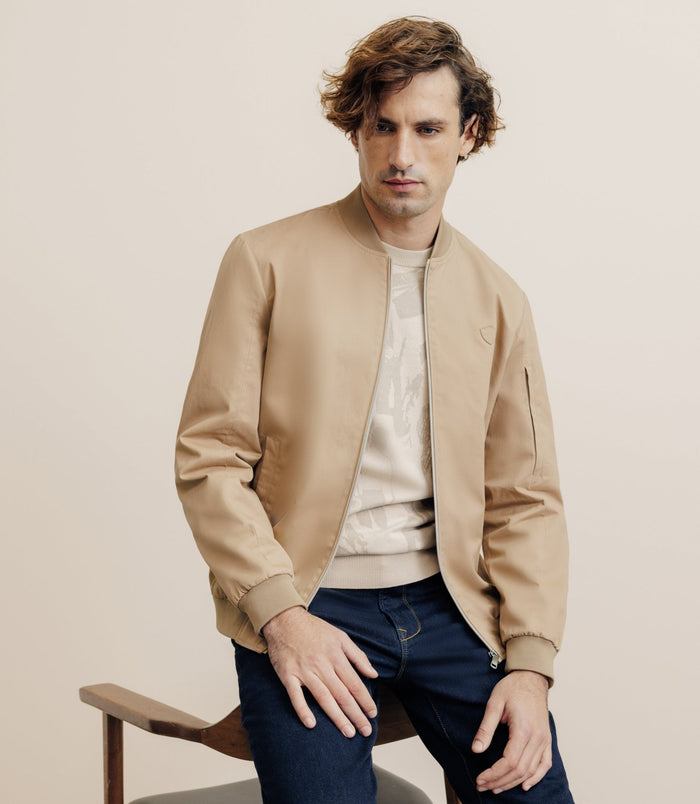 Izac Blouson Col Teddy Beige