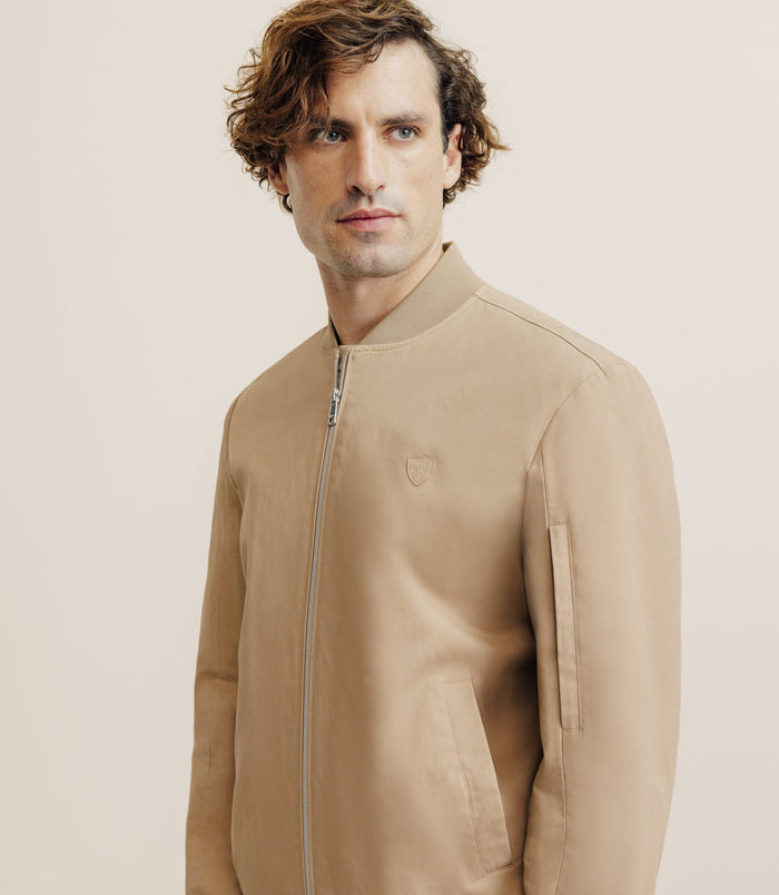 Izac Blouson Col Teddy Beige