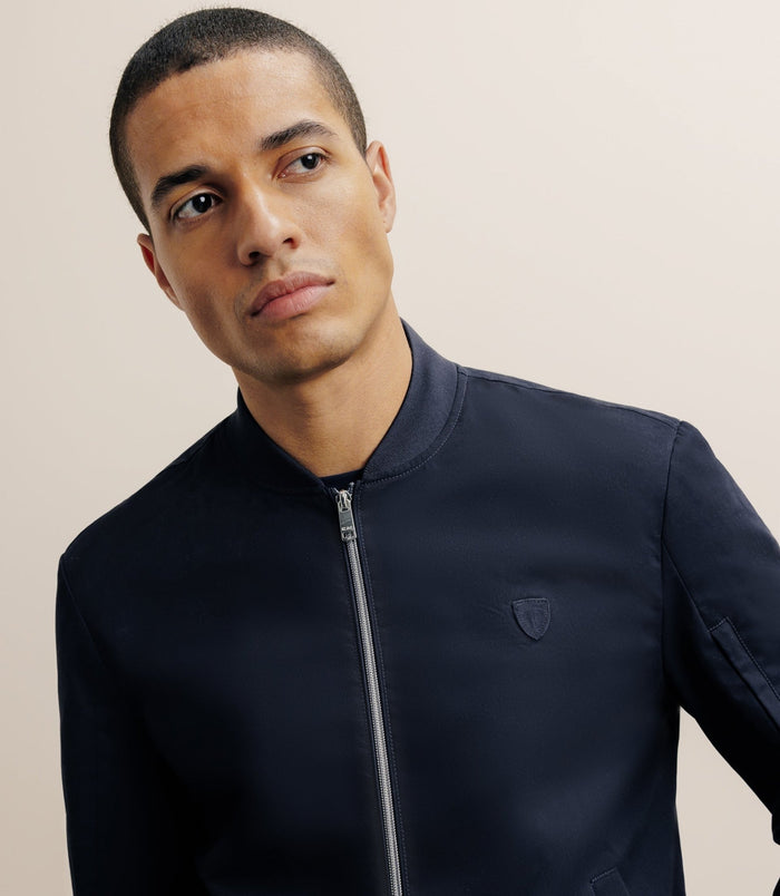 Izac Blouson Col Teddy Marine